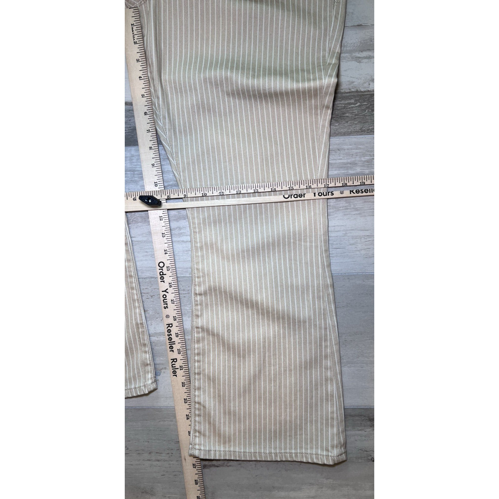FRAME (30) Le Crop Mini Boot Jeans-Sand-Multi Pinstripe STRETCH-Coastal-Preppy - Picture 10 of 12